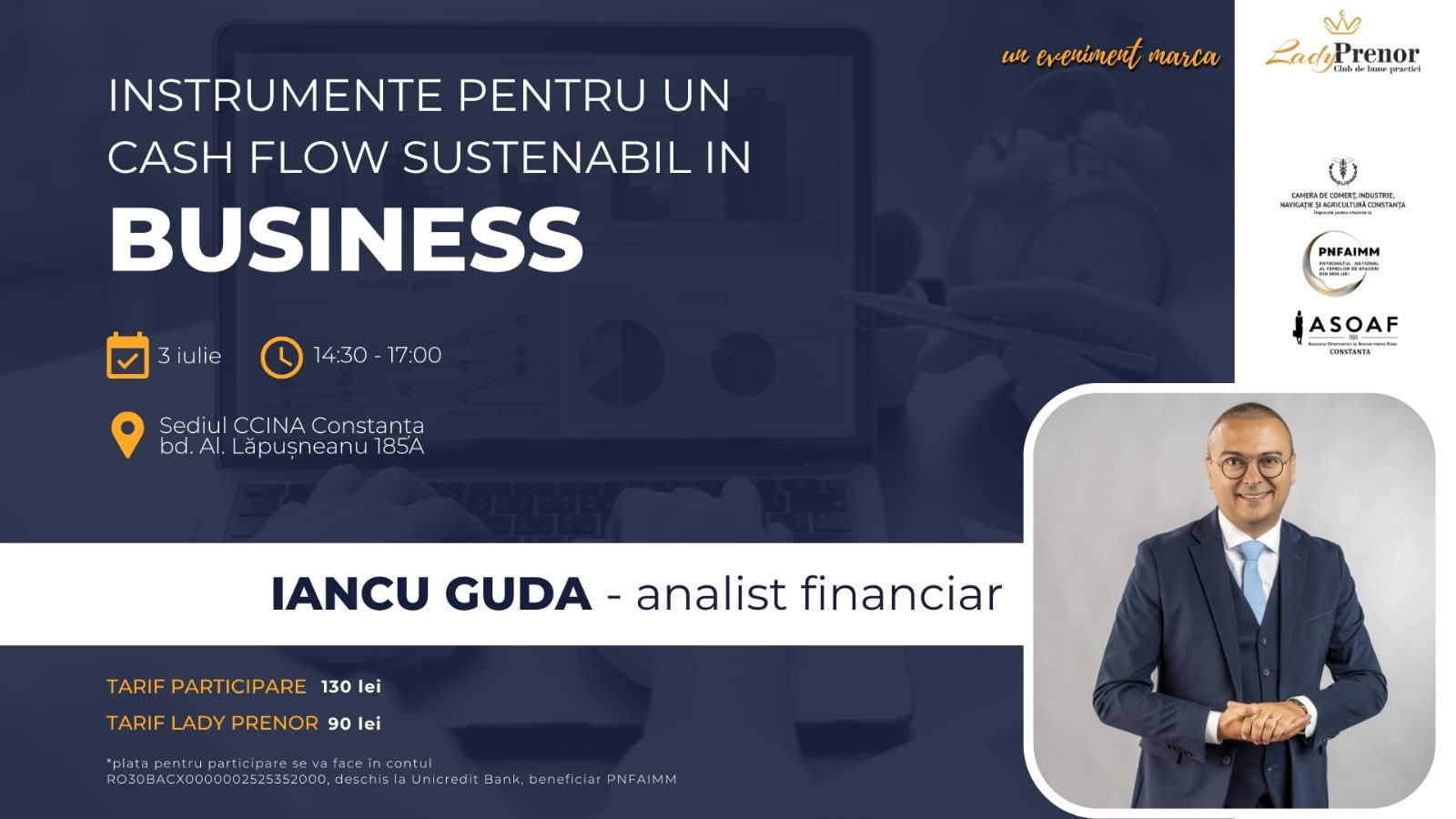 Conferință cu Iancu Guda: “Instrumente pentru un cash flow sustenabil în business”